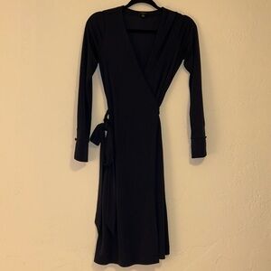 Ann Taylor navy blue wrap dress 0P